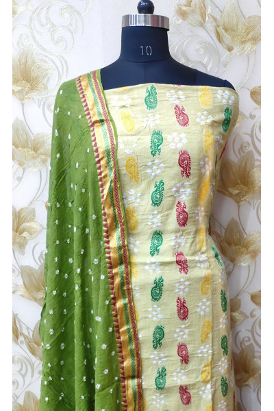Multicolor Weaving Work Cotton Suit Fabric Set (SF51)